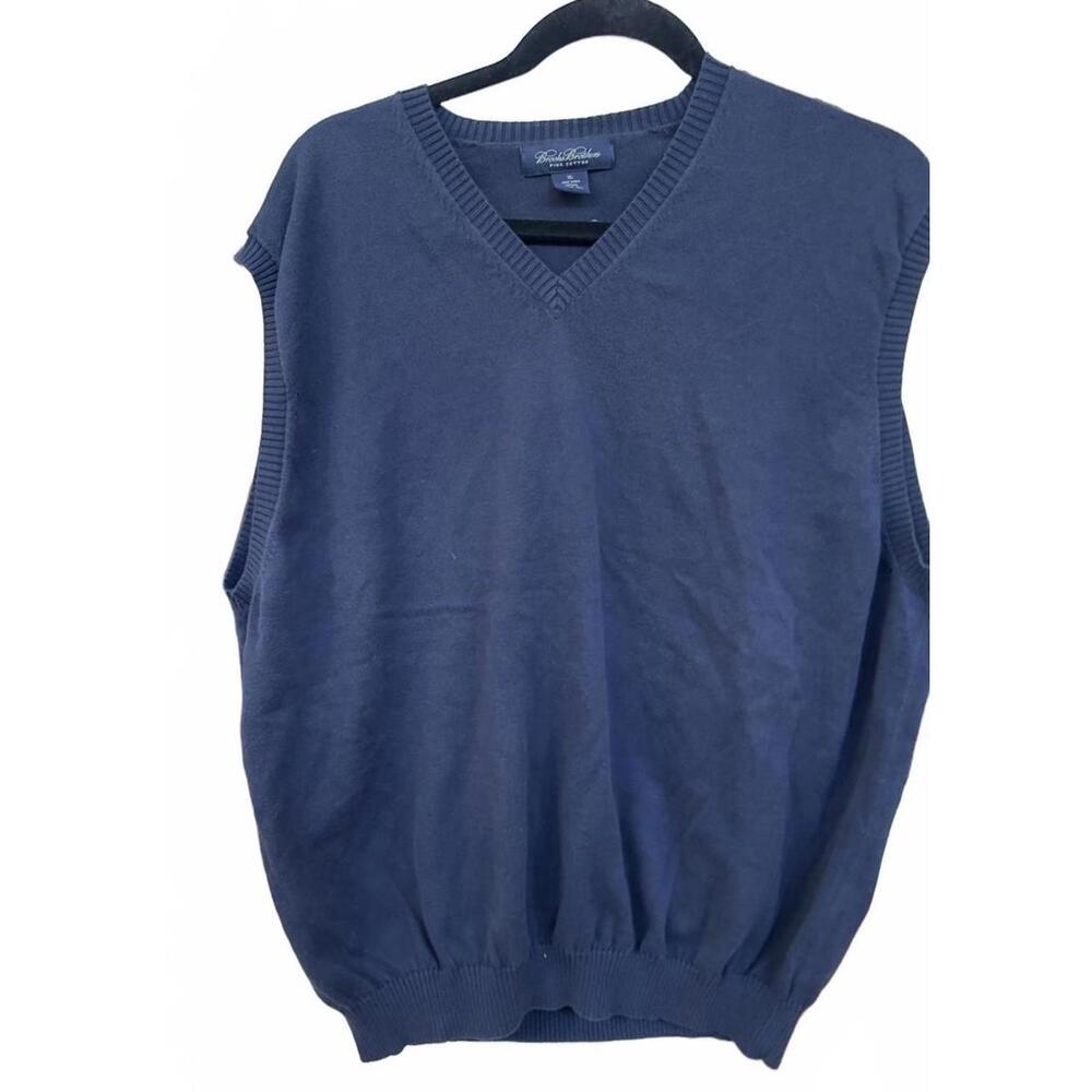 Brooks Brothers Cotton Navy Sweater Vest for‎ Men - XL